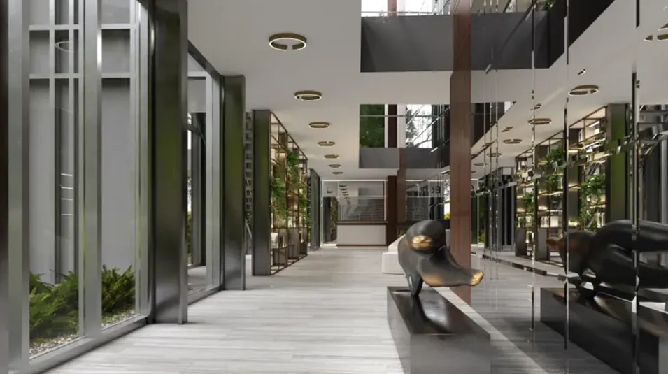 Apartment building lobby modern design